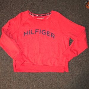 Red Tommy Hilfiger Crew-Neck